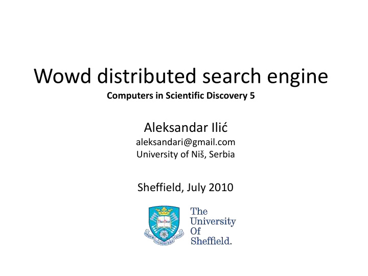 wowd distributed search engine