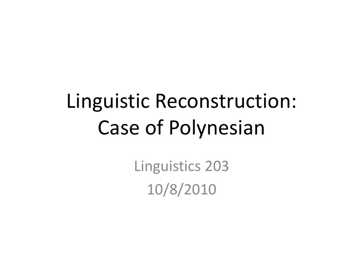 case of polynesian