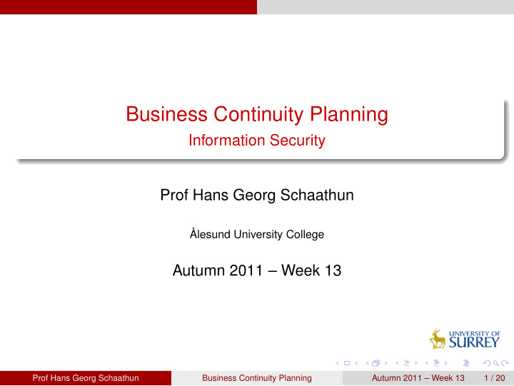 business continuity planning