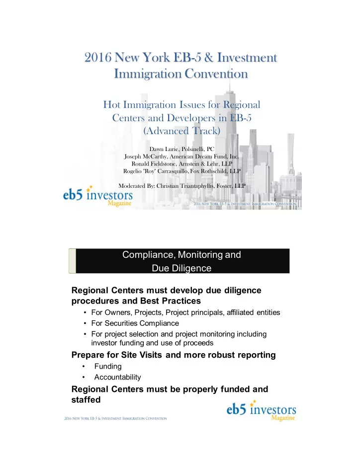 2016 new york eb 5 investment immigration convention