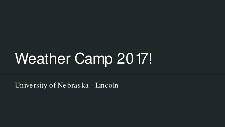 weather camp 201 7