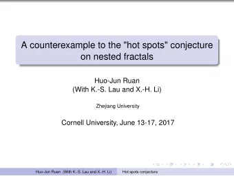 A counterexample to the &quot;hot spots&quot; conjecture  on nested fractals  Huo-Jun Ruan  (With