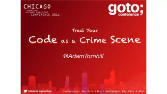 Code as a Crime Scene  @AdamTornhill  Understanding Code  @AdamTornhill  Cyclomatic Complexity