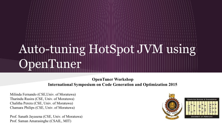 auto tuning hotspot jvm using opentuner