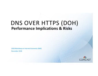 DNS OVER HTTPS (DOH)  Performance Implications &amp; Risks  2018 Workshop on Internet Economics