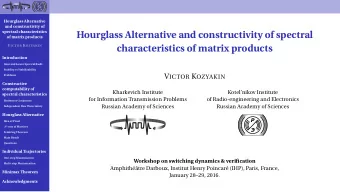 Hourglass Alternative and constructivity of spectral  of matrix products V ICTOR K OZYAKIN