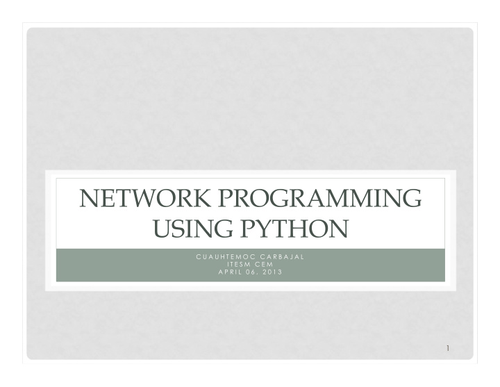 network programming using python