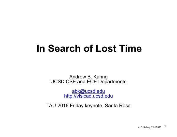 in search of lost time
