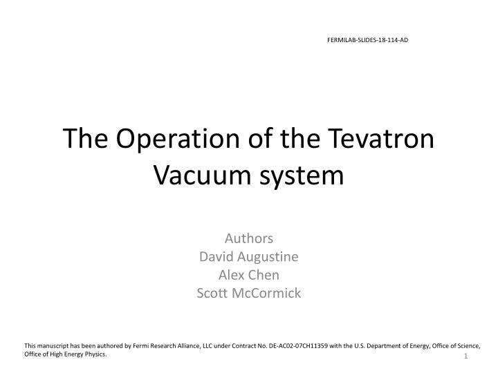 the operation of the tevatron vacuum system