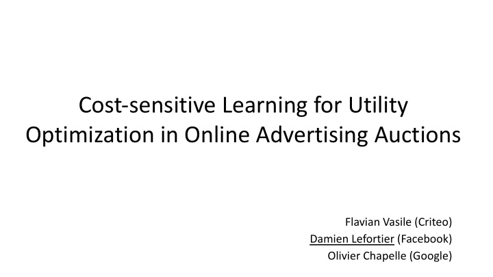 cost sensitive learning for utility optimization in