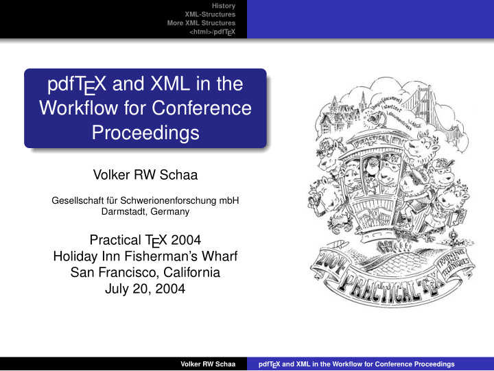 pdft ex and xml in the workflow for conference proceedings