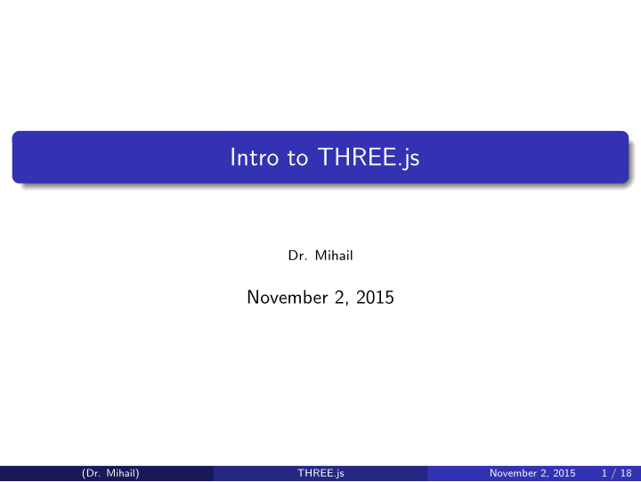 intro to three js