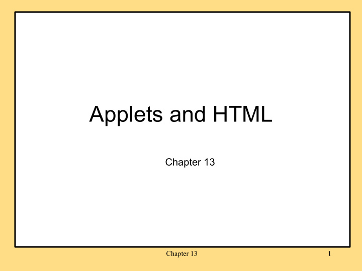 applets and html