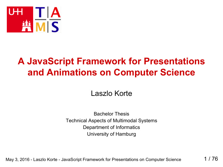 a javascript framework for presentations and animations