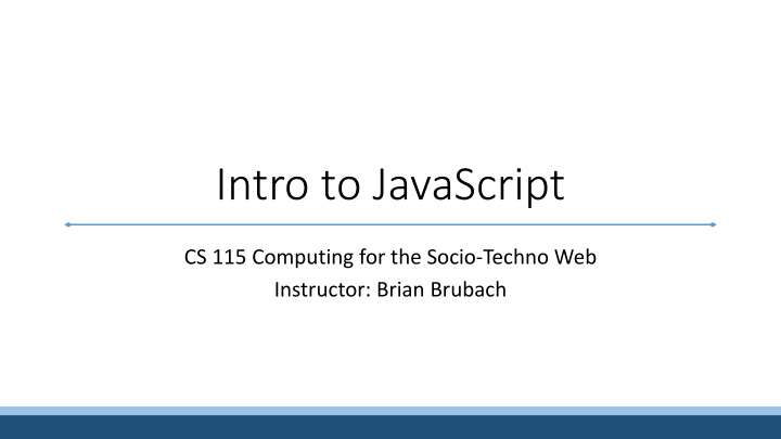 intro to javascript