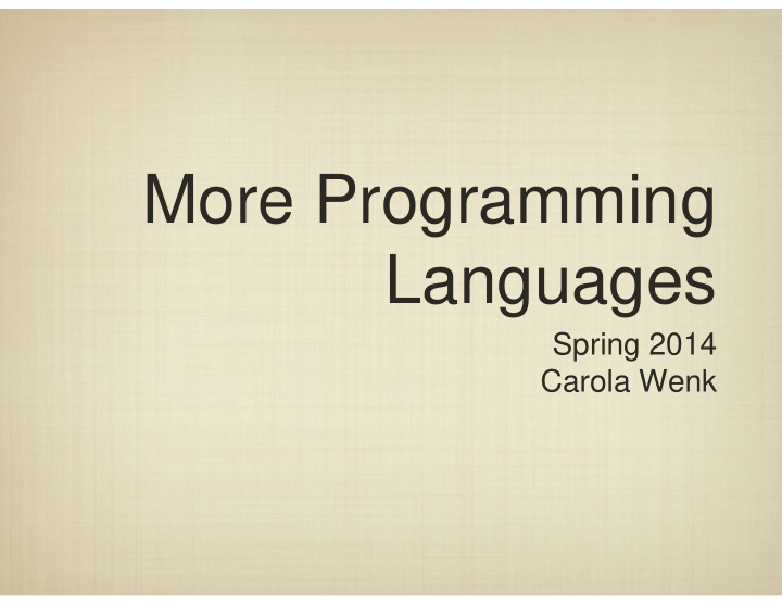 more programming languages