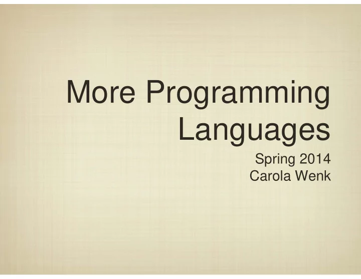 more programming languages