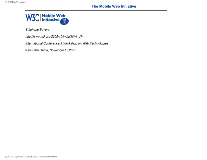 the mobile web initiative
