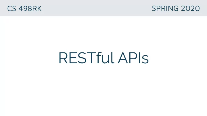 restful apis rest