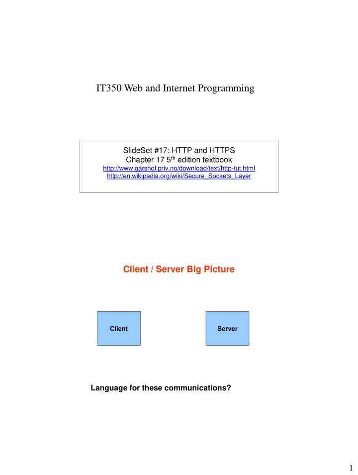 it350 web and internet programming