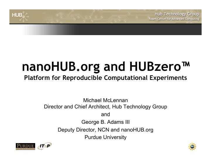 nanohub org and hubzero