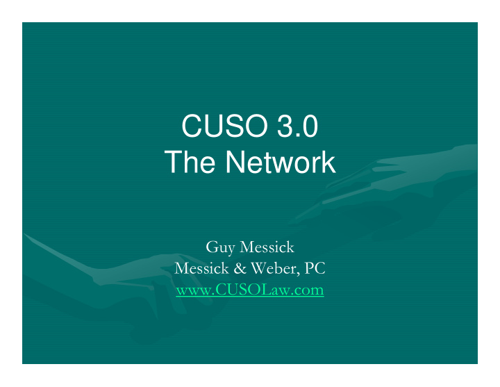 cuso 3 0 the network