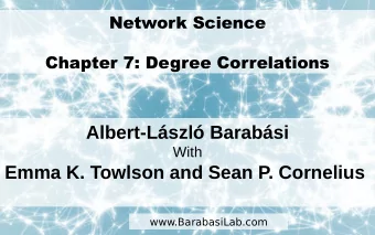 Albert-Lszl Barabsi  With  Emma K. Towlson and Sean P. Cornelius  www.BarabasiLab.com