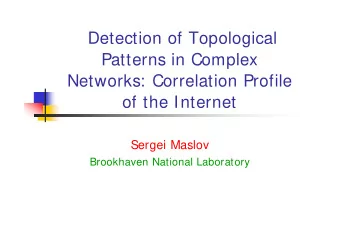 Detection of Topological  Patterns in Complex  Networks: Correlation Profile  of the Internet