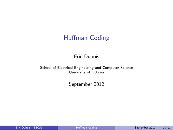 huffman coding