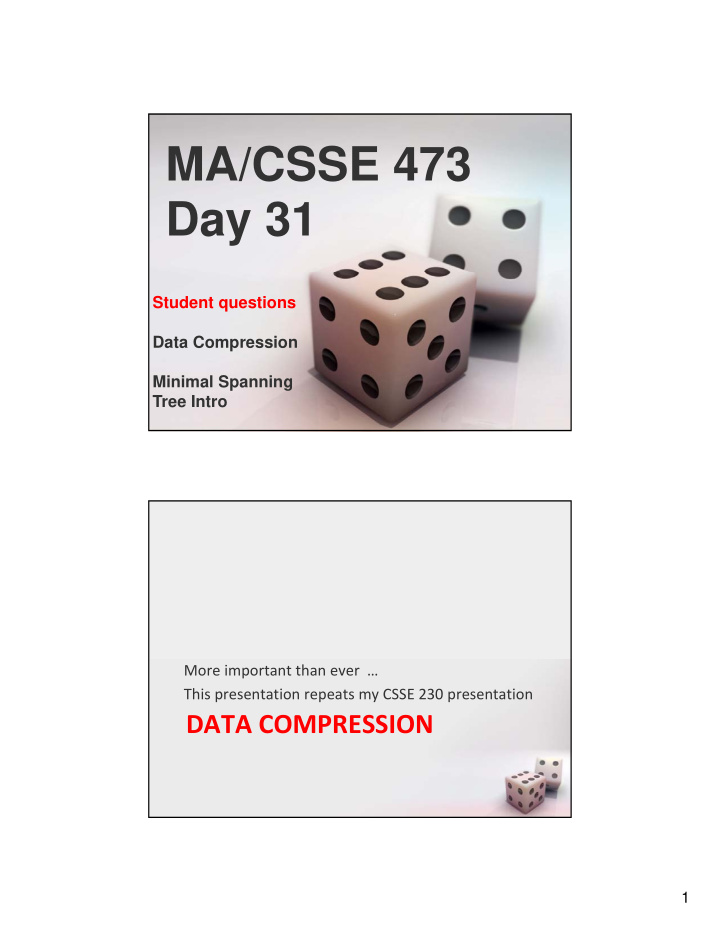 ma csse 473 day 31