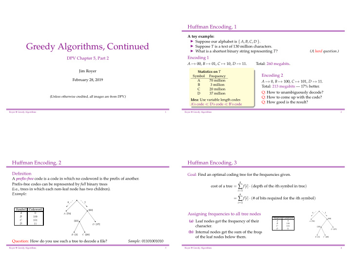 greedy algorithms continued