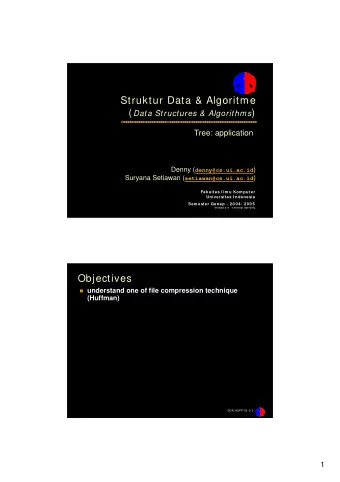 Struktur Data &amp; Algoritme ( Data Structures &amp; Algorithms )  Tree: application Denny (