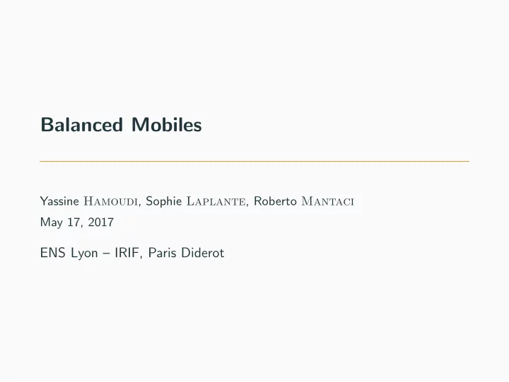 balanced mobiles