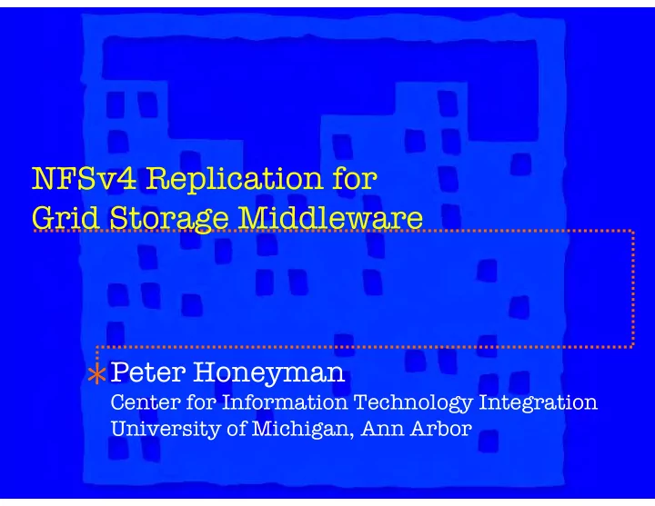 nfsv4 replication for grid storage middleware
