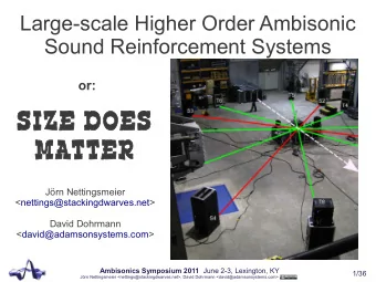 SIZE DOES  MATTER  Jrn Nettingsmeier  &lt;nettings@stackingdwarves.net&gt;  David Dohrmann
