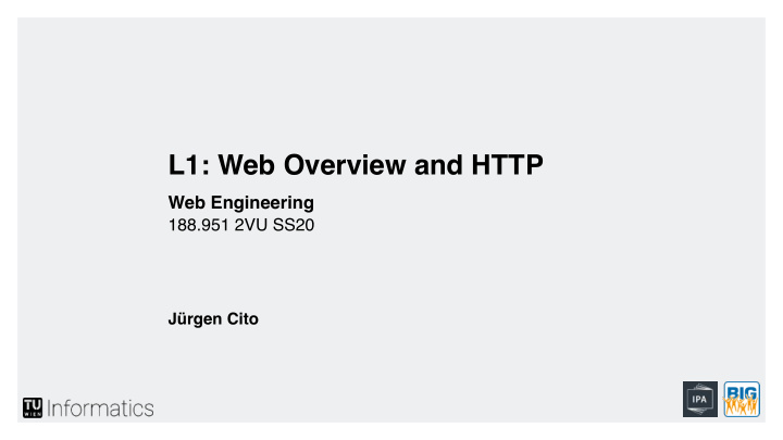 l1 web overview and http