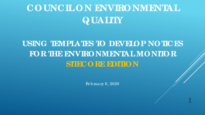 council on e nvironme nt al qual it y