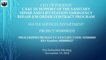 SEWER AND LIFT STATION EMERGENCY  REPAIR JOB ORDER CONTRACT PROGRAM  WATER SERVICES DEPARTMENT