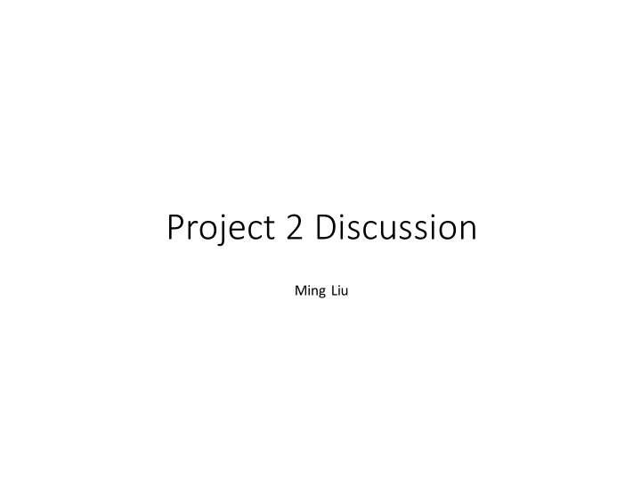 project 2 discussion