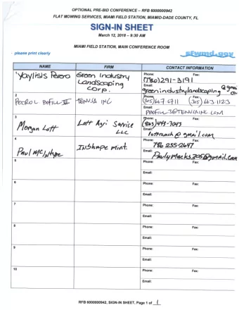 RFB 6000000942  OPTIONAL PRE-BID CONFERENCE  * The material contained herein is for informational