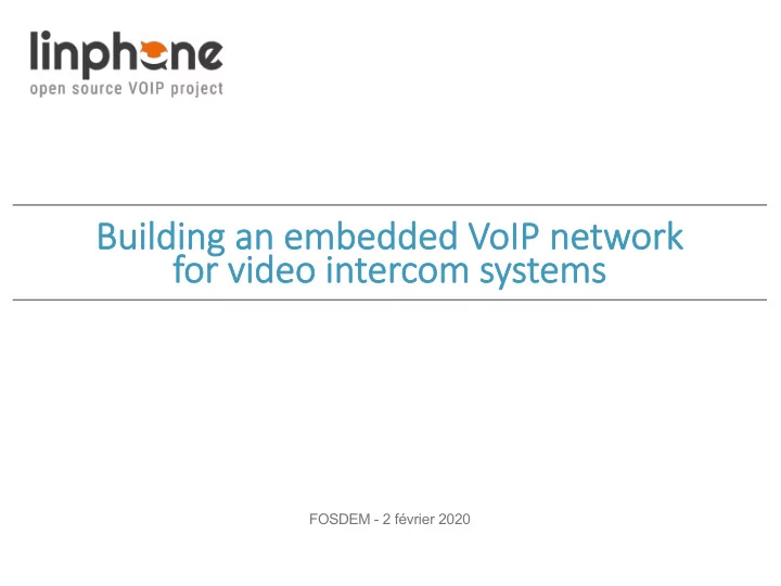 fosdem 2 f vrier 2020 sp speaker prese sentation