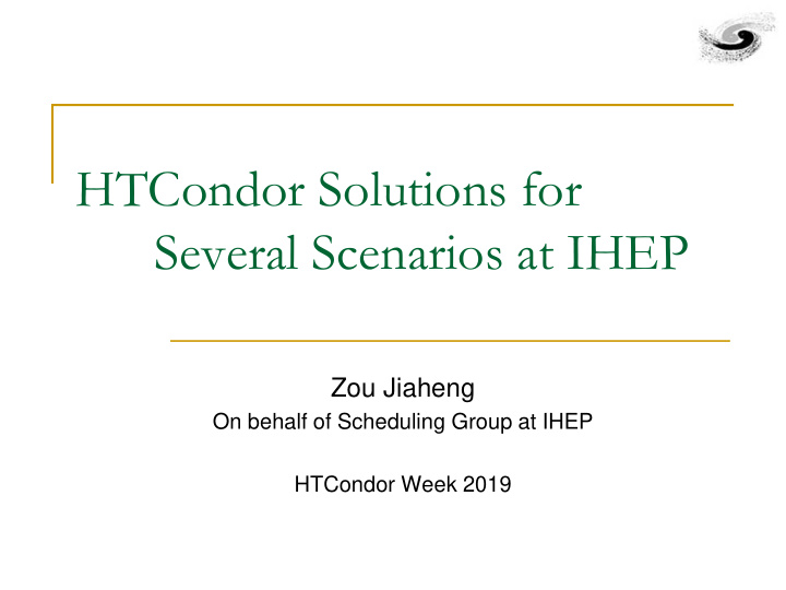 several scenarios at ihep