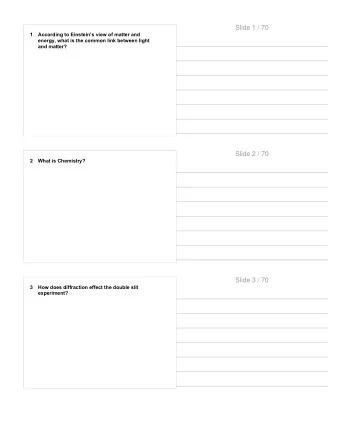 Slide 1 / 70  1  According to Einsteins view of matter and  energy, what is the common link