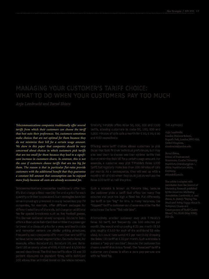 managing your customer s tariff choice what to do when