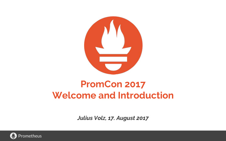 promcon 2017 welcome and introduction