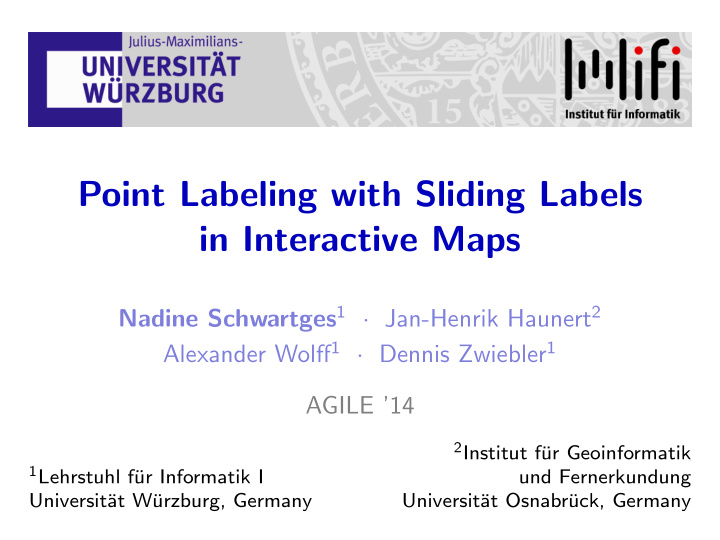 point labeling with sliding labels in interactive maps