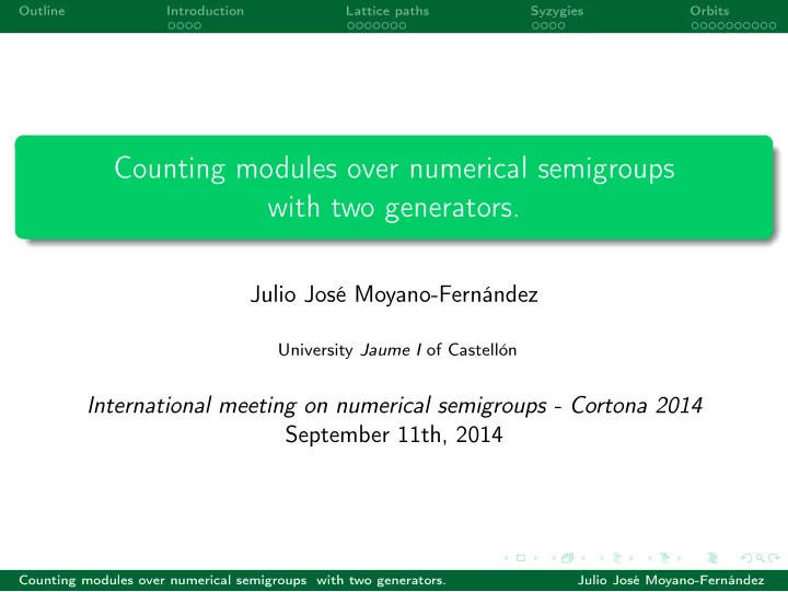 counting modules over numerical semigroups with two