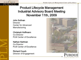 PLM  Nat  atha  han Har  artman  an  Co-Director  PLM Center of Excellence  Richa  hard C  d Couc