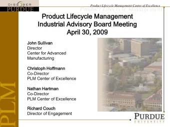 PLM  Nat  atha  han Har  artman  an  Co-Director  PLM Center of Excellence  Richa  hard C  d Couc