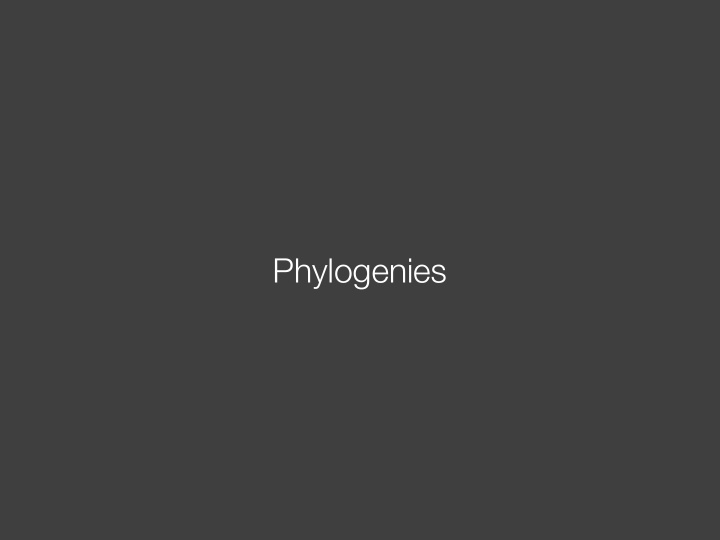 phylogenies phylogenies describe history phylogenies